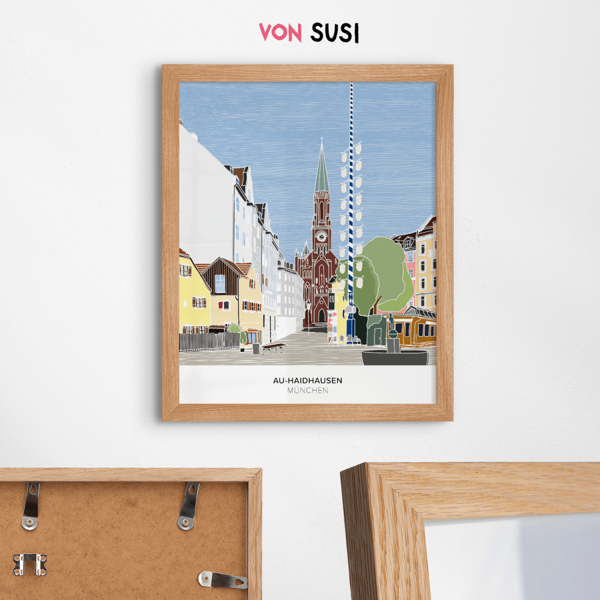 Au - Haidhausen Poster • Wiener Platz München • handgezeichnet - vonSUSI