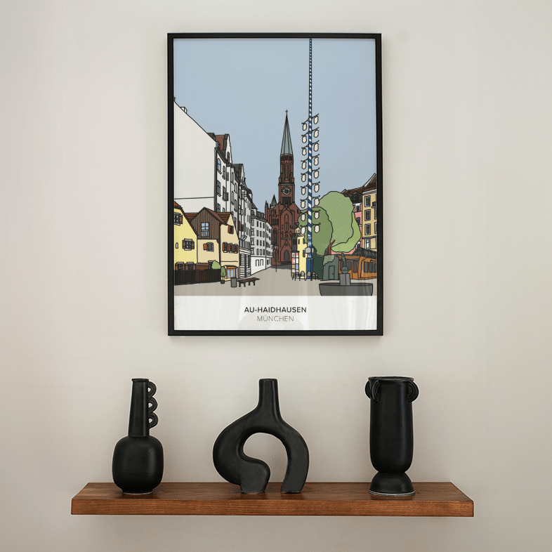 Au - Haidhausen Poster • Wiener Platz München • handgezeichnet - vonSUSI