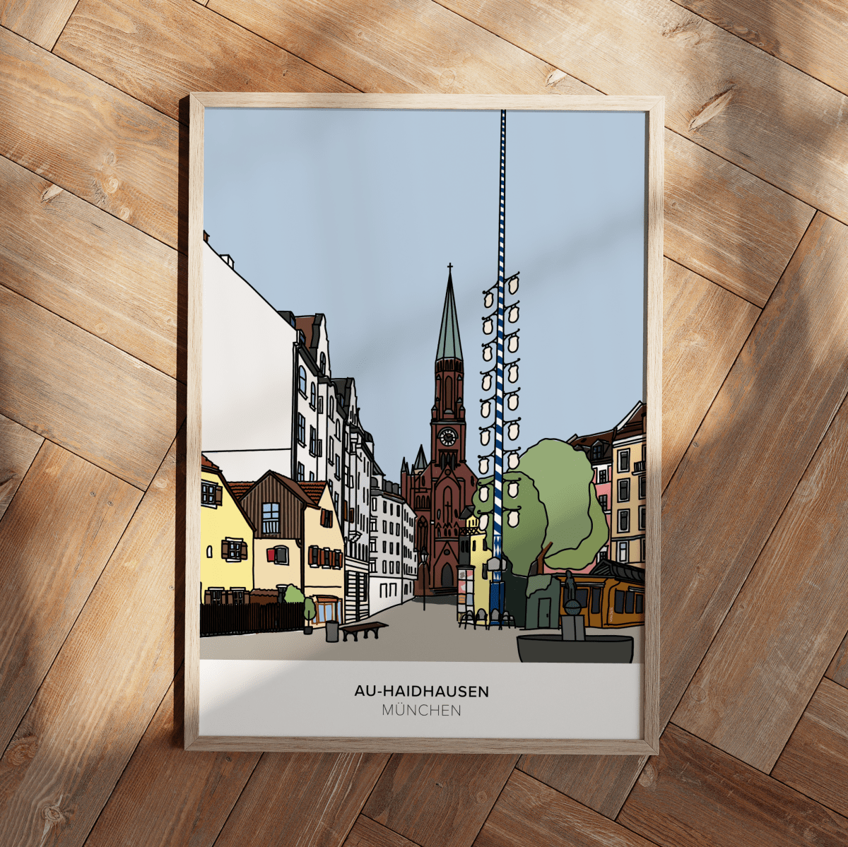 Au - Haidhausen Poster • Wiener Platz München • handgezeichnet - vonSUSI