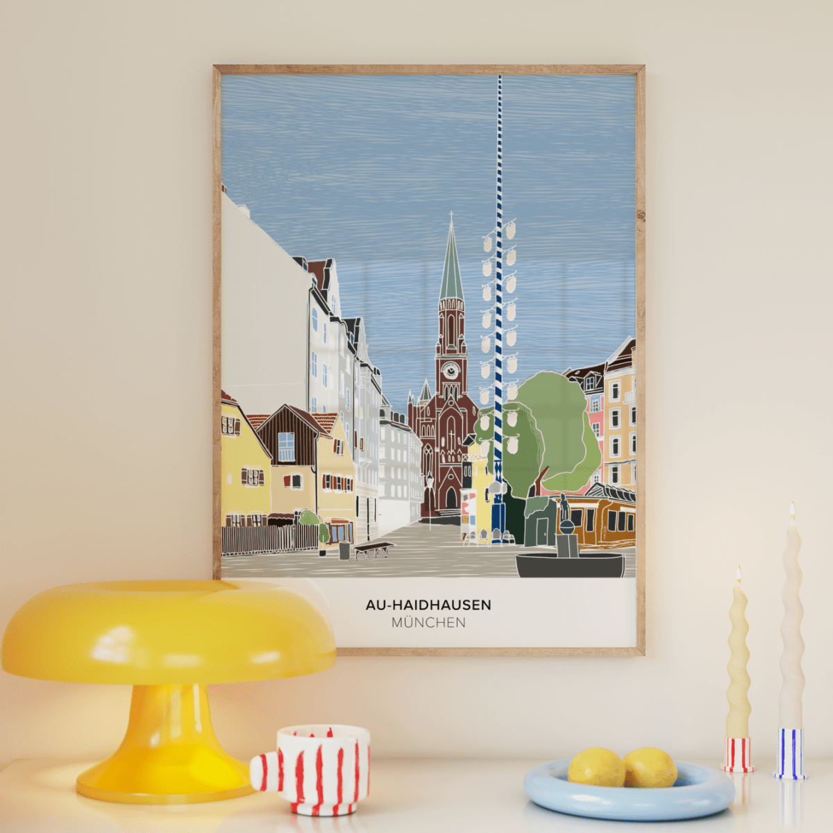 Au - Haidhausen Poster • Wiener Platz München • handgezeichnet - vonSUSI