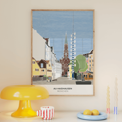 Au - Haidhausen Poster • Wiener Platz München • handgezeichnet - vonSUSI