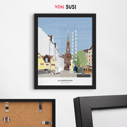 Au - Haidhausen Poster • Wiener Platz München • handgezeichnet - vonSUSI
