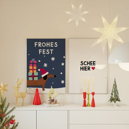 Bayerisches Fine Art Print Poster mit Schee hier Spruch - vonSUSI