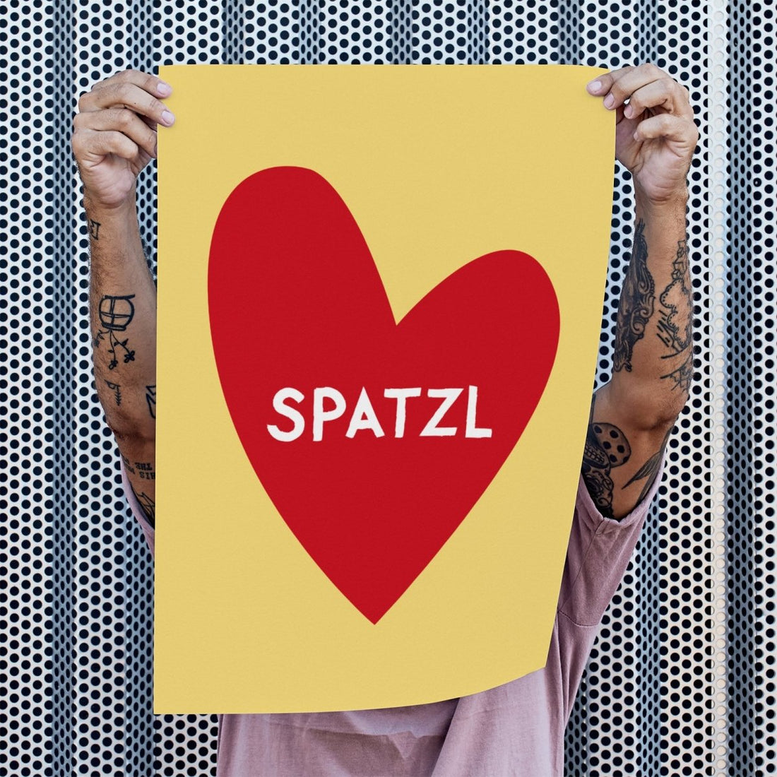 Bayerisches Spatzl Poster mit Herz in verschiedenen Farben - vonSUSI