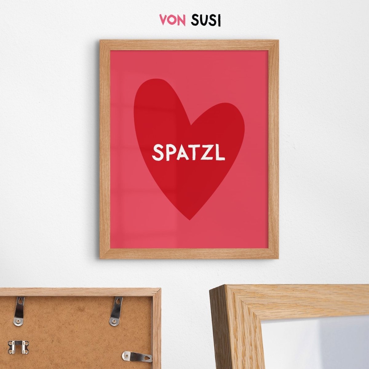 Bayerisches Spatzl Poster mit Herz in verschiedenen Farben - vonSUSI