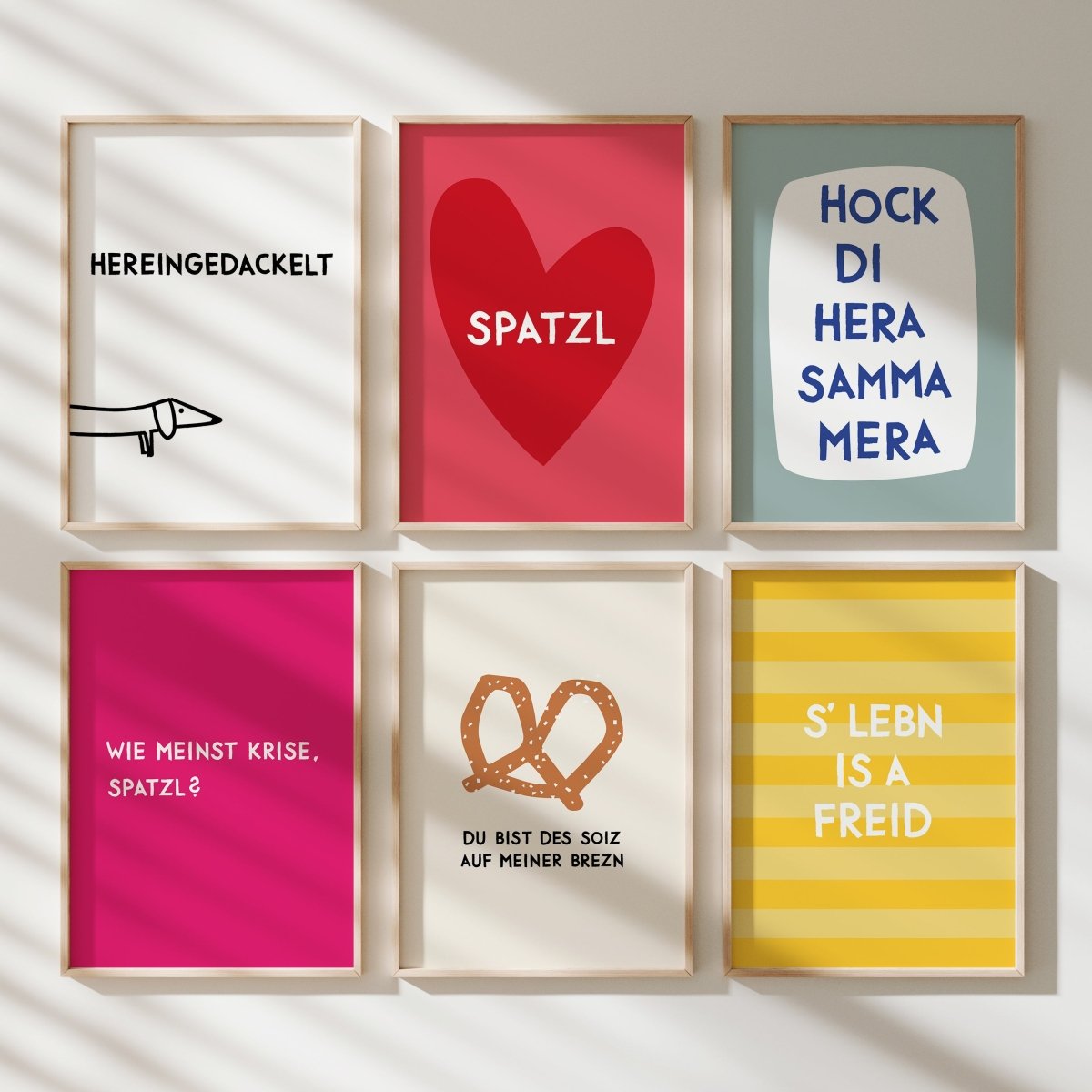 Bayerisches Spatzl Poster mit Herz in verschiedenen Farben - vonSUSI