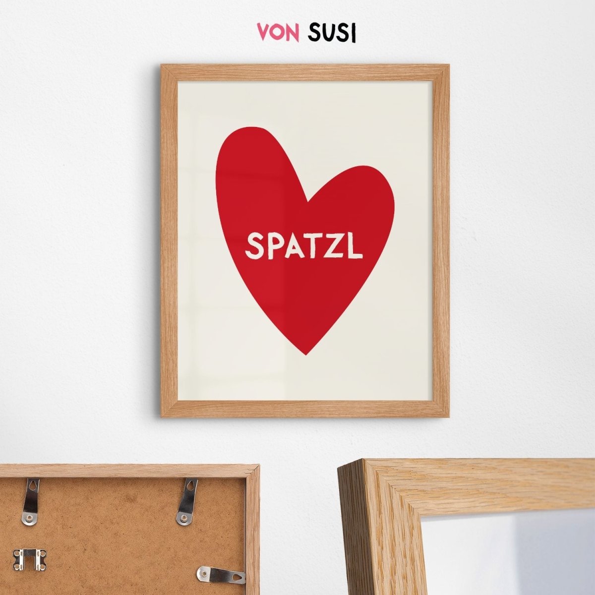 Bayerisches Spatzl Poster mit Herz in verschiedenen Farben - vonSUSI