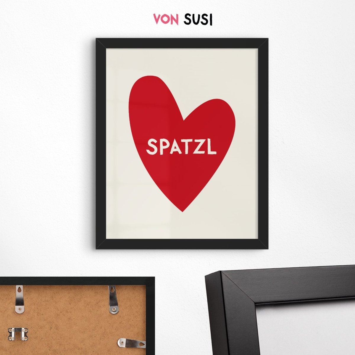 Bayerisches Spatzl Poster mit Herz in verschiedenen Farben - vonSUSI