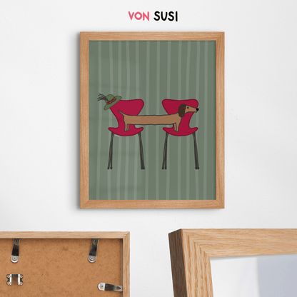 Bayrischer Dackel Fritz • Fine Art Kunstdruck • exklusive Illustration vonSusi - vonSUSI