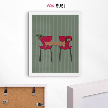 Bayrischer Dackel Fritz • Fine Art Kunstdruck • exklusive Illustration vonSusi - vonSUSI