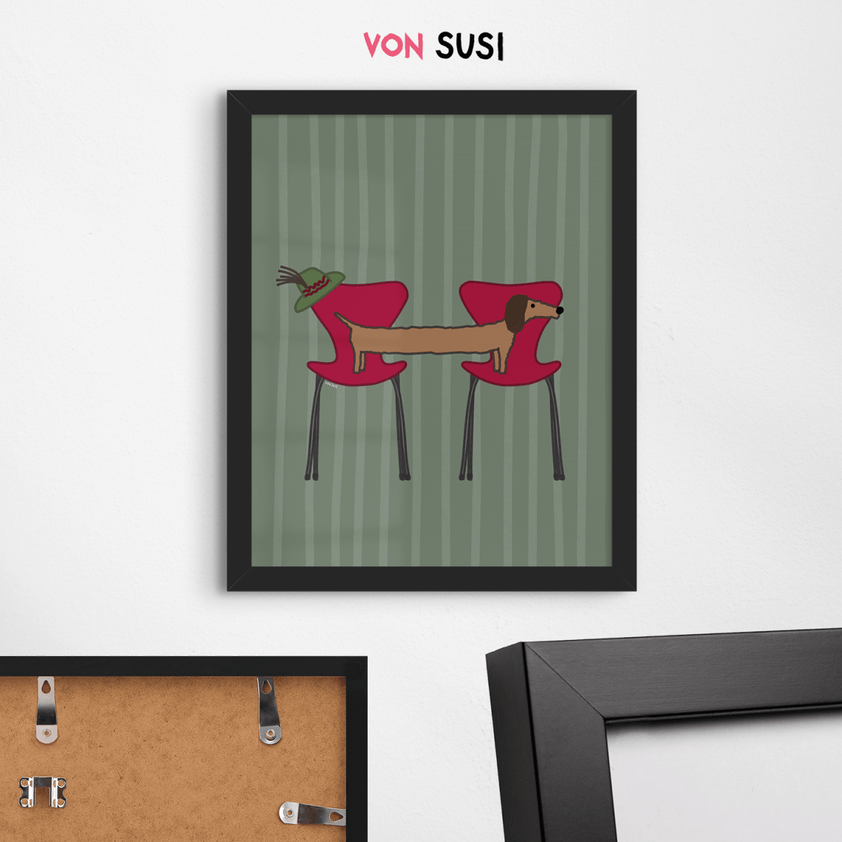 Bayrischer Dackel Fritz • Fine Art Kunstdruck • exklusive Illustration vonSusi - vonSUSI
