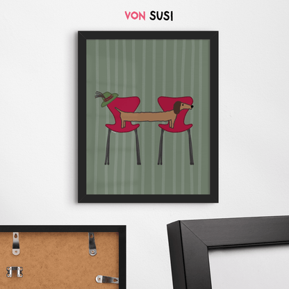 Bayrischer Dackel Fritz • Fine Art Kunstdruck • exklusive Illustration vonSusi - vonSUSI