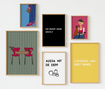Bayrischer Dackel Fritz • Fine Art Kunstdruck • exklusive Illustration vonSusi - vonSUSI