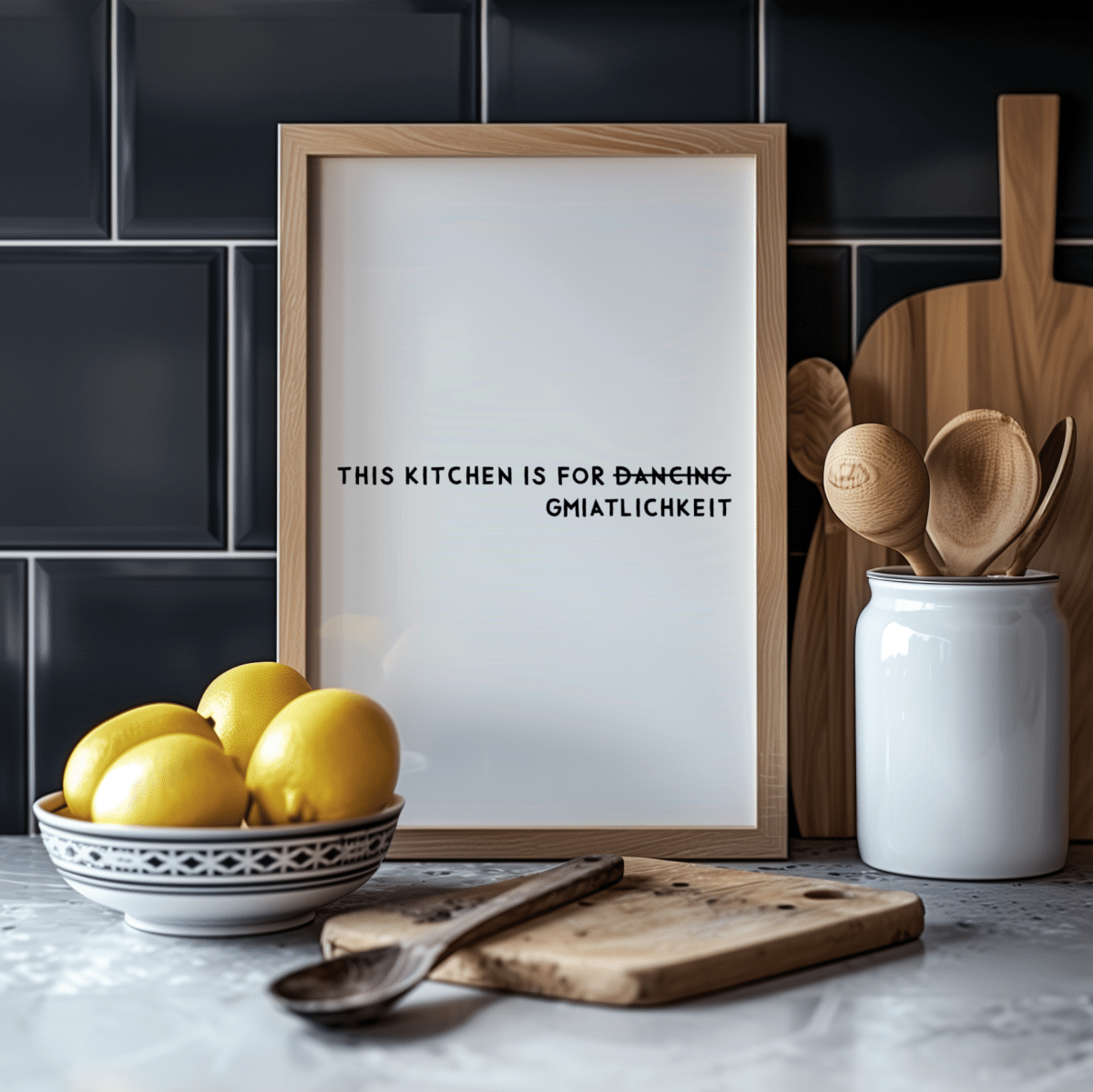 Bayrisches Küchenposter This kitchen is for d̶̶a̶̶n̶̶c̶̶i̶̶n̶̶g̶ Gmiatlichkeit - vonSUSI