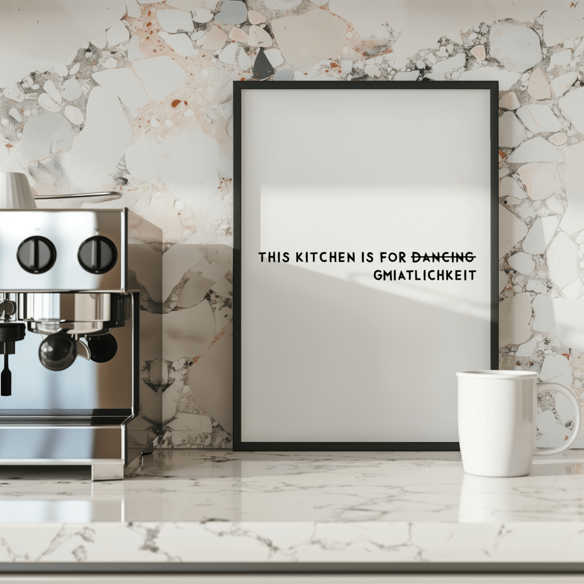 Bayrisches Küchenposter This kitchen is for d̶̶a̶̶n̶̶c̶̶i̶̶n̶̶g̶ Gmiatlichkeit - vonSUSI