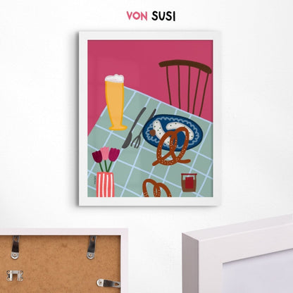 Bayrisches Stillleben &quot;An Guadn&quot; • modernes Poster mit Brotzeit - vonSUSI