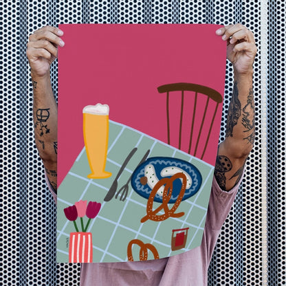 Bayrisches Stillleben &quot;An Guadn&quot; • modernes Poster mit Brotzeit - vonSUSI