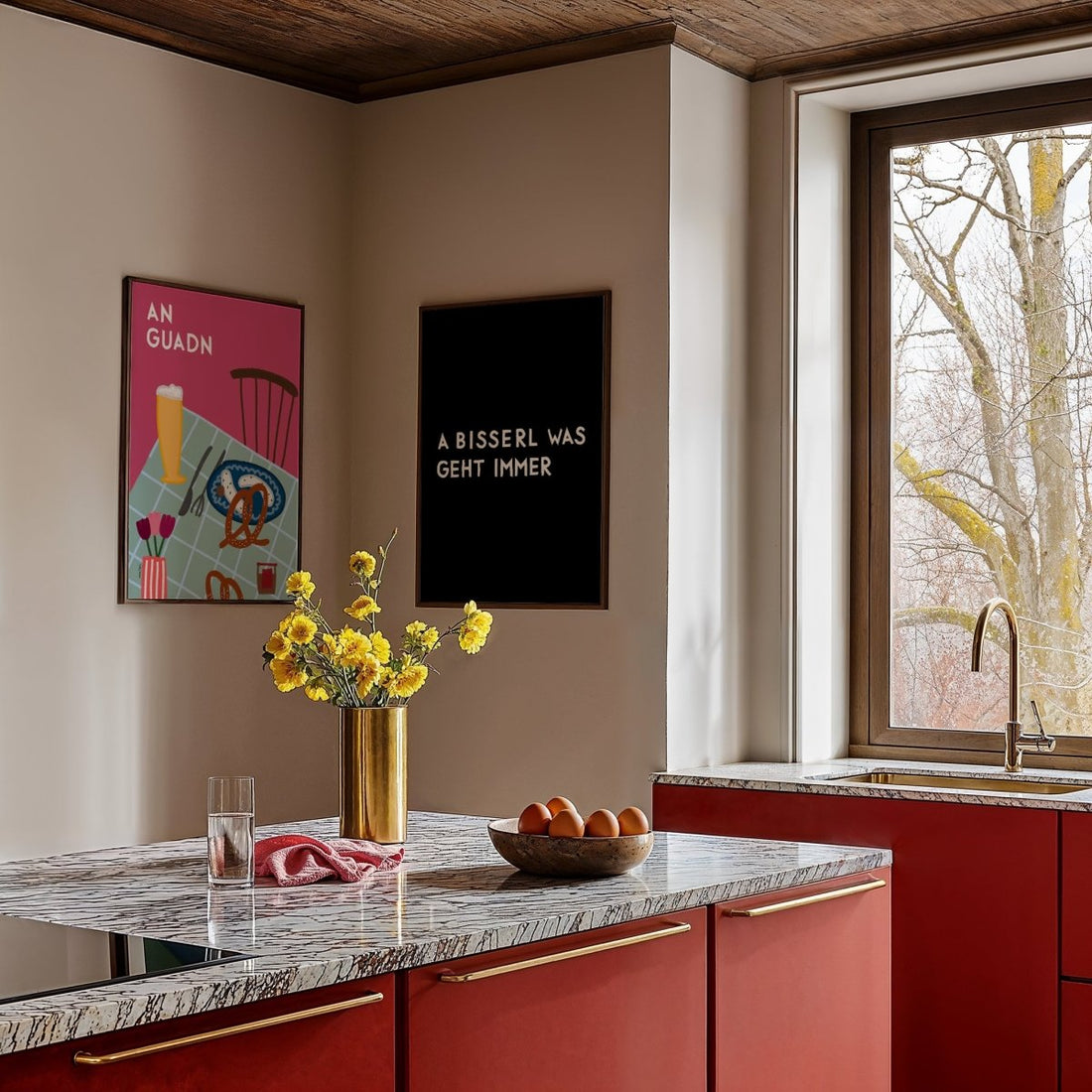 Bayrisches Stillleben "An Guadn" • modernes Poster mit Brotzeit - vonSUSI