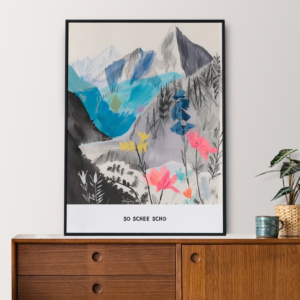 Berge Poster &quot;So schee scho&quot; • Poster Alpen • Bavarian Lifestyle • Wanddekoration für Berg Fans - vonSUSI