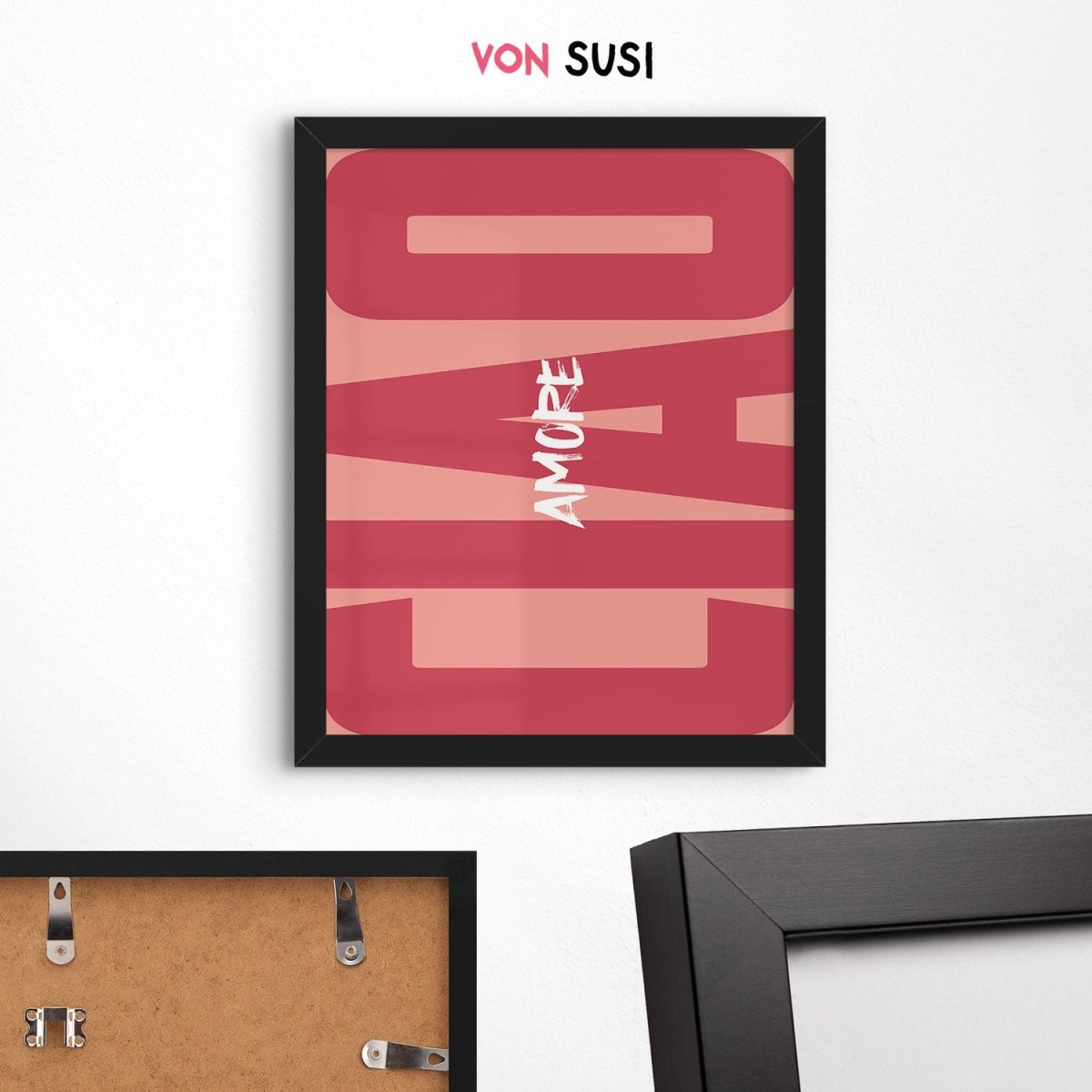 Ciao Amore Poster • modernes italienisches Wandbild • Statement Poster für Dolce Vita Vibes • rosa - vonSUSI