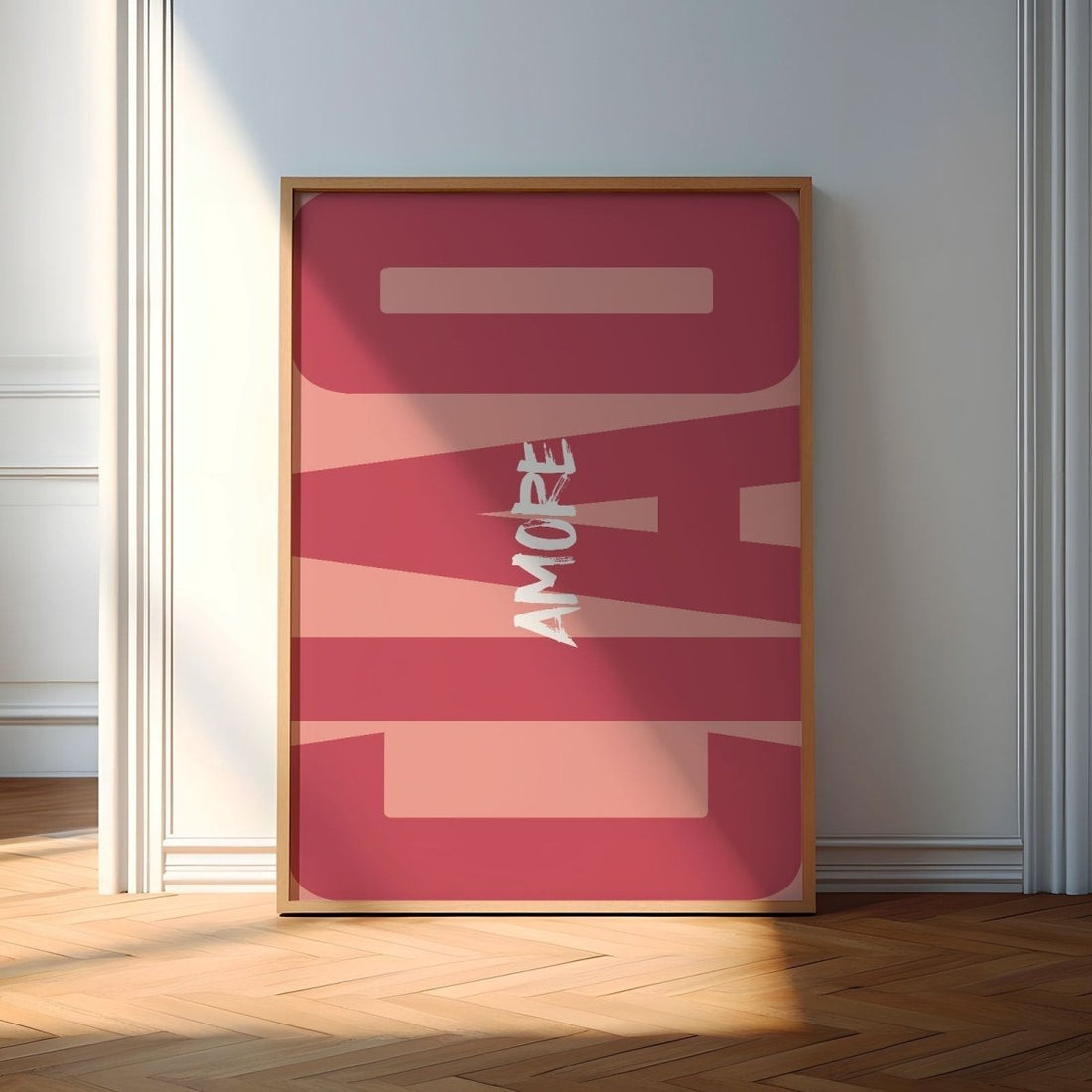 Ciao Amore Poster • modernes italienisches Wandbild • Statement Poster für Dolce Vita Vibes • rosa - vonSUSI