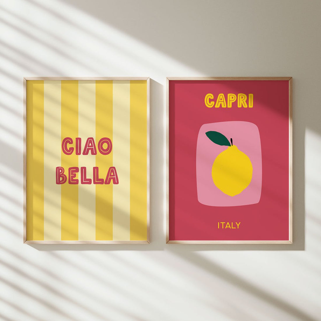 Ciao Bella Poster • modernes italienisches Poster • italienische Wandkunst • Fine Art Poster in gelb - vonSUSI