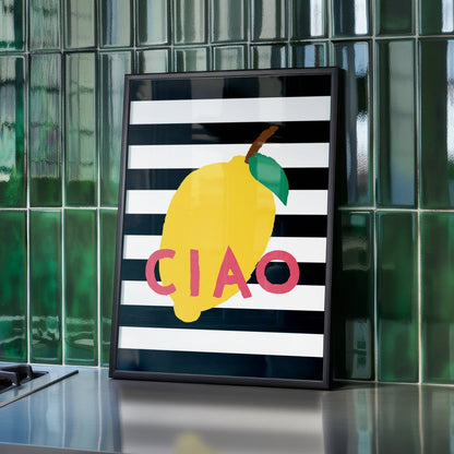 Ciao Poster mit Zitrone • Italien Poster für die Küche - vonSUSI
