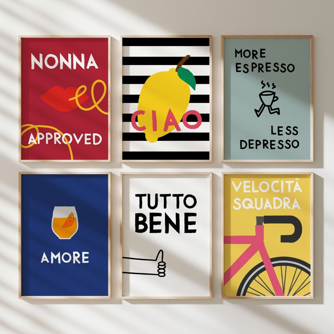 Ciao Poster mit Zitrone • Zitronen Poster • Italienische Wandkunst • Modernes Typografie Poster • Hochwertige Wandkunst im Rahmen - vonSUSI