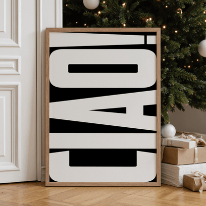 Ciao Poster • moderne italienische Wandkunst in schwarz weiß - vonSUSI