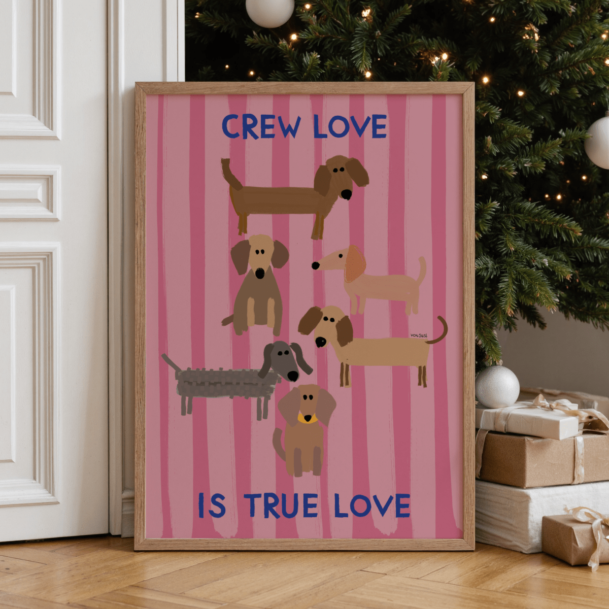 Crew love is true love Dackelposter mit Dackel Illustration - vonSUSI