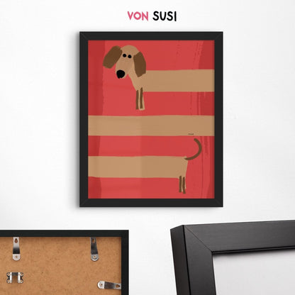 Dackelposter in Museumsqualität - als Kunstdruck meiner hangemalten Dackel Illustration - vonSUSI Poster