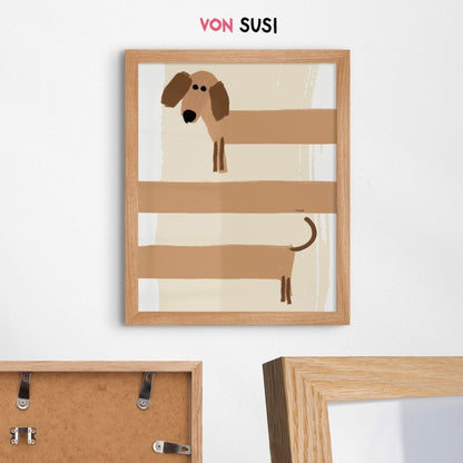 Dackelposter in Museumsqualität - als Kunstdruck meiner hangemalten Dackel Illustration - vonSUSI Poster