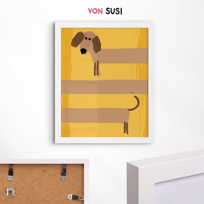 Dackelposter in Museumsqualität - als Kunstdruck meiner hangemalten Dackel Illustration - vonSUSI Poster