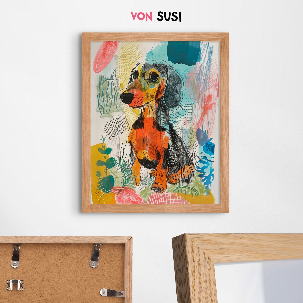 Dackelposter mit bunter Illustration - vonSUSI