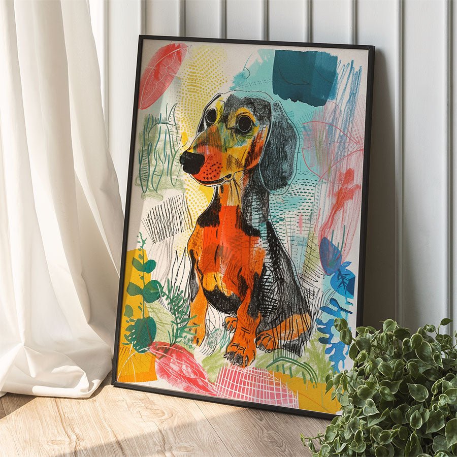 Dackelposter mit bunter Illustration - vonSUSI