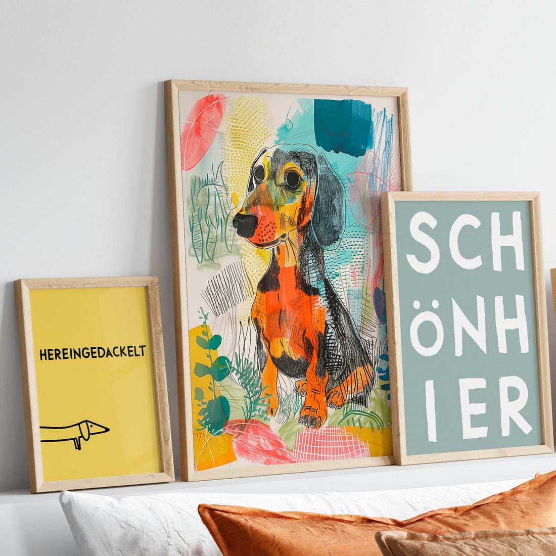 Dackelposter mit bunter Illustration - vonSUSI