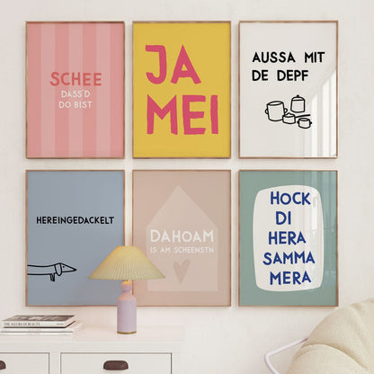 Dahoam is am scheenstn Poster • minimalistisches bayerisches Poster als Geschenk - vonSUSI