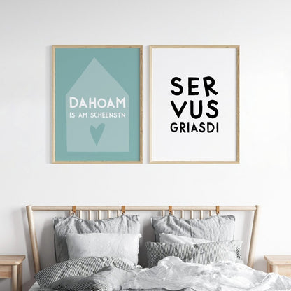 Dahoam is am scheenstn Poster • minimalistisches bayerisches Poster als Geschenk - vonSUSI