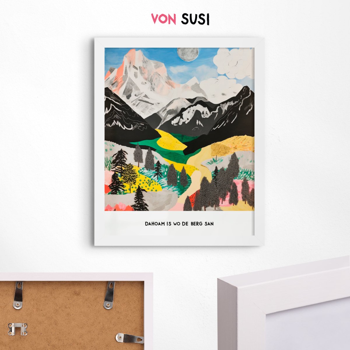 Dahoam is wo de Berg san Poster • bayerische Berge Poster • bayerisches Poster • Bavarian Lifestyle • Wanddekoration für Berg Fans - vonSUSI