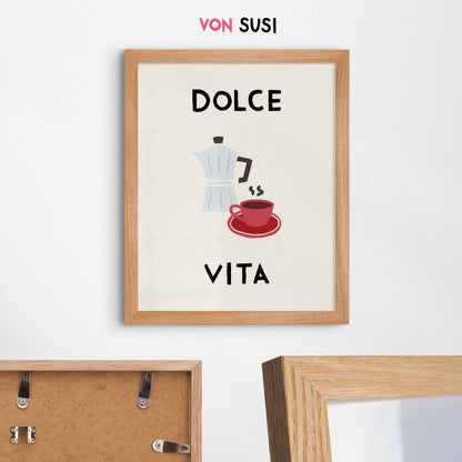 Dolce Vita Poster • Poster mit Espresso • modernes Wandbild • Italienisches Poster • als Geschenk für Kaffeeliebhaber - vonSUSI
