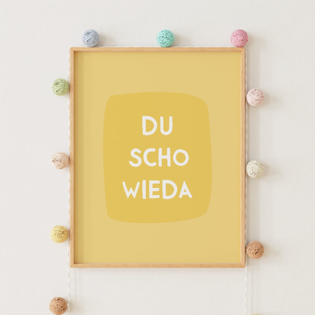 Du scho wieda • bayrisches Typografie Poster in gelb • bayerischer Spruch • lustige Wanddekoration &amp; Deko für Bayern mit Dialekt - vonSUSI