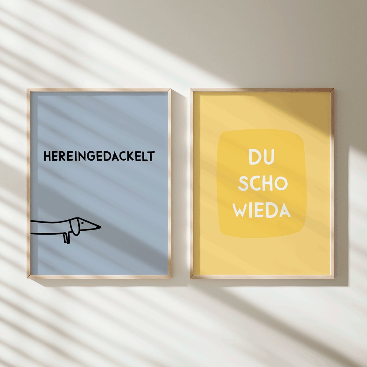 Du scho wieda • bayrisches Typografie Poster in gelb • bayerischer Spruch • lustige Wanddekoration & Deko für Bayern mit Dialekt - vonSUSI