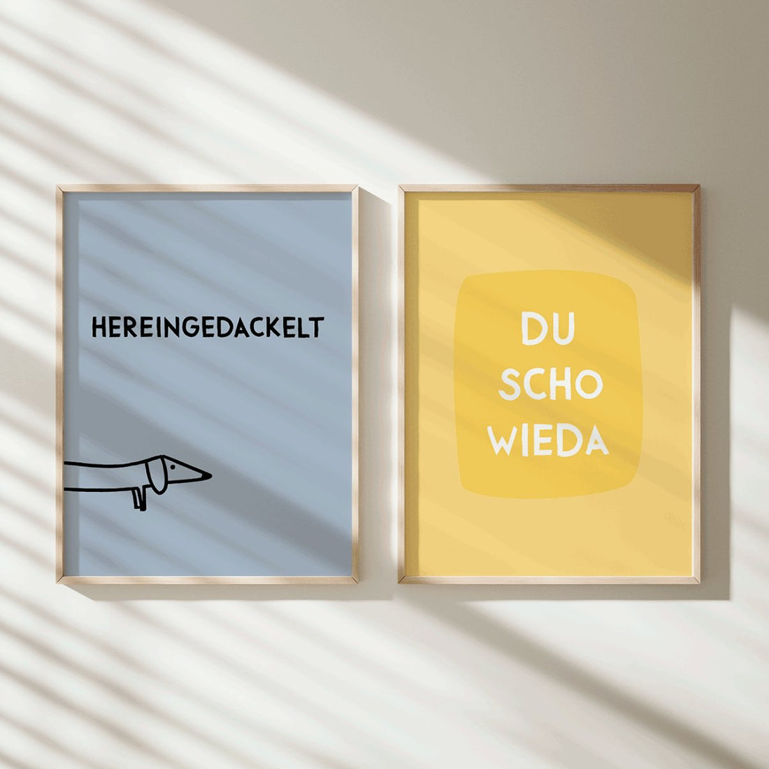 Du scho wieda • bayrisches Typografie Poster in gelb • bayerischer Spruch • lustige Wanddekoration &amp; Deko für Bayern mit Dialekt - vonSUSI