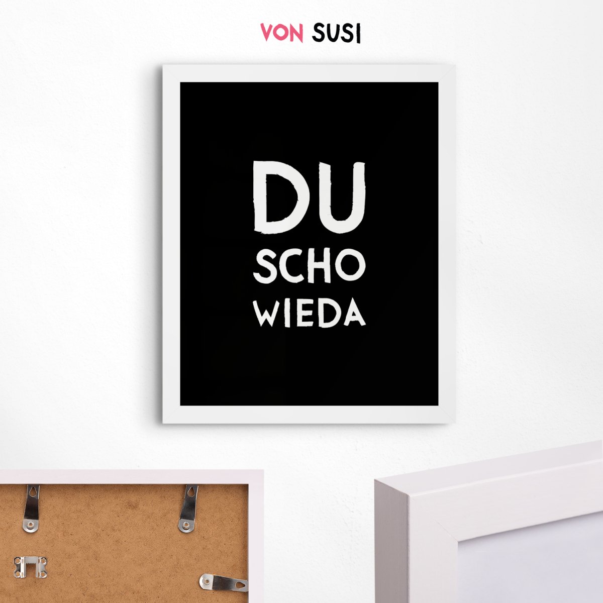 Du scho wieda Poster • bayrisches Poster in schwarz • bayerischer Spruch • lustige Wanddekoration &amp; Deko für Bayern mit Dialekt - vonSUSI