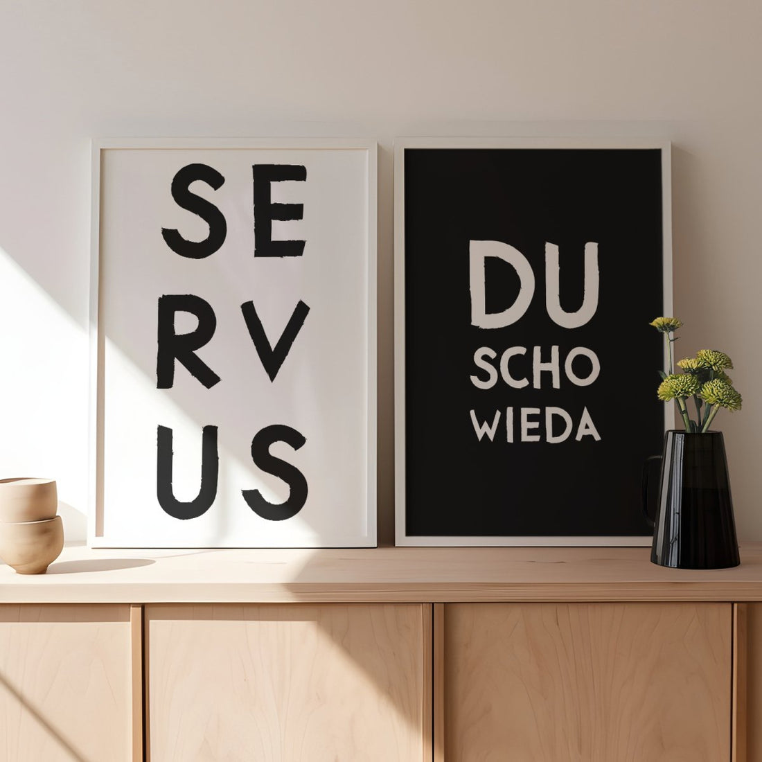 Du scho wieda Poster • bayrisches Poster in schwarz • bayerischer Spruch • lustige Wanddekoration &amp; Deko für Bayern mit Dialekt - vonSUSI