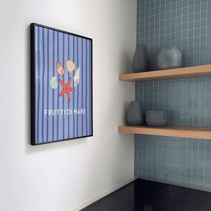 Frutti di Mare Poster • Fine Art Kunstdruck für Urlaubs-Vibes mit Muscheln und Meer - vonSUSI