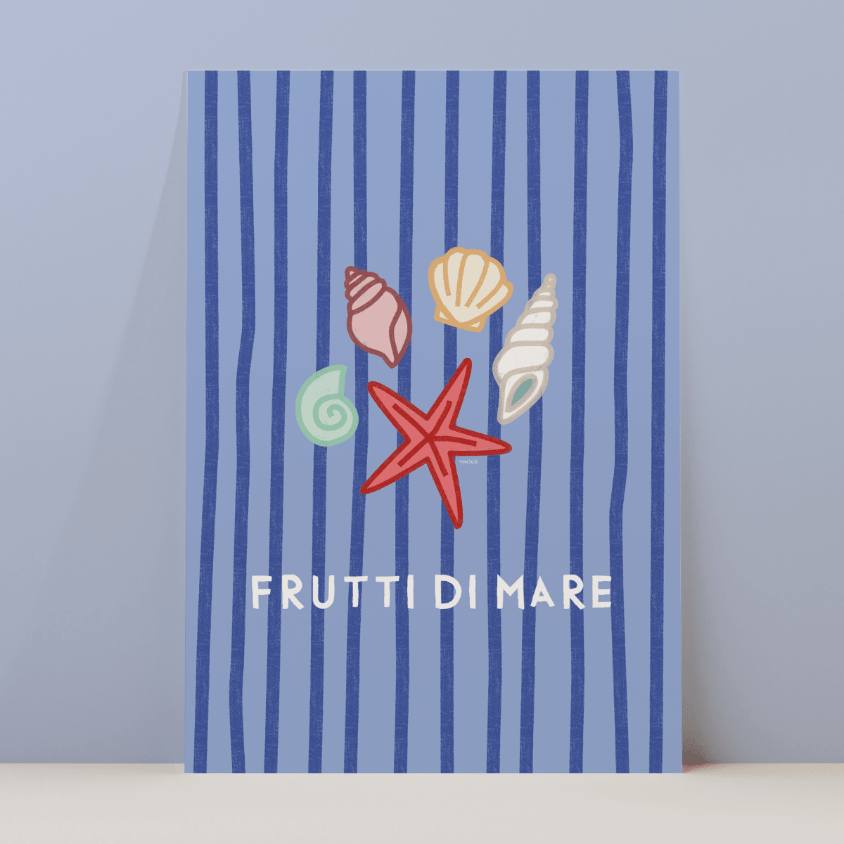 Frutti di Mare Poster • Fine Art Kunstdruck für Urlaubs-Vibes mit Muscheln und Meer - vonSUSI