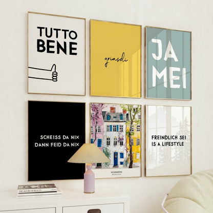 Griasdi Poster mit Schreibschrift - vonSUSI