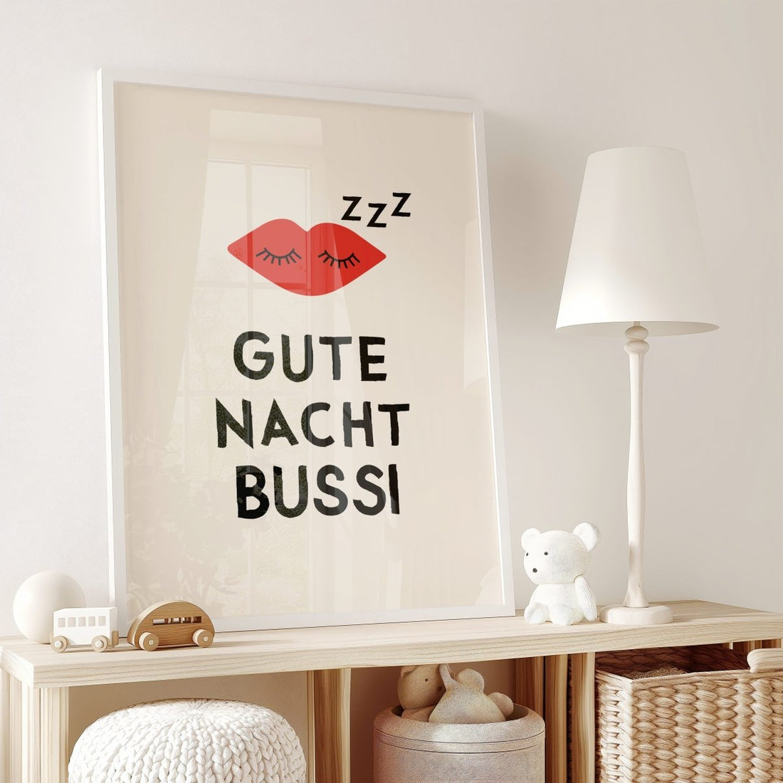 Gute Nacht Bussi • Schlafzimmer Poster - vonSUSI