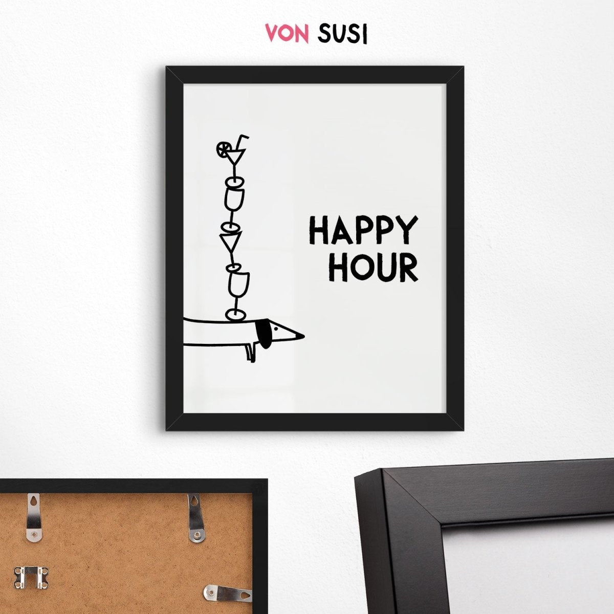 Happy Hour Poster • lustiges Dackelposter - vonSUSI